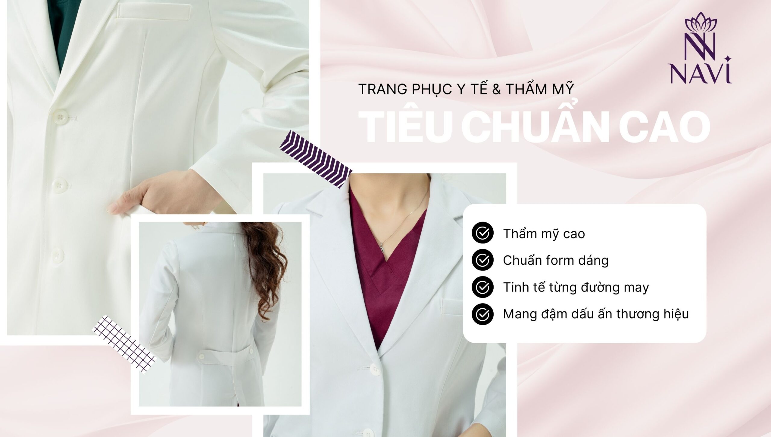 Trang phục y tế thẩm mỹ Navi cao cấp